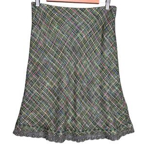 Vintage Y2K Express Womens Tweed Skirt Size 8 Academia Fairy Grunge Twee Plaid